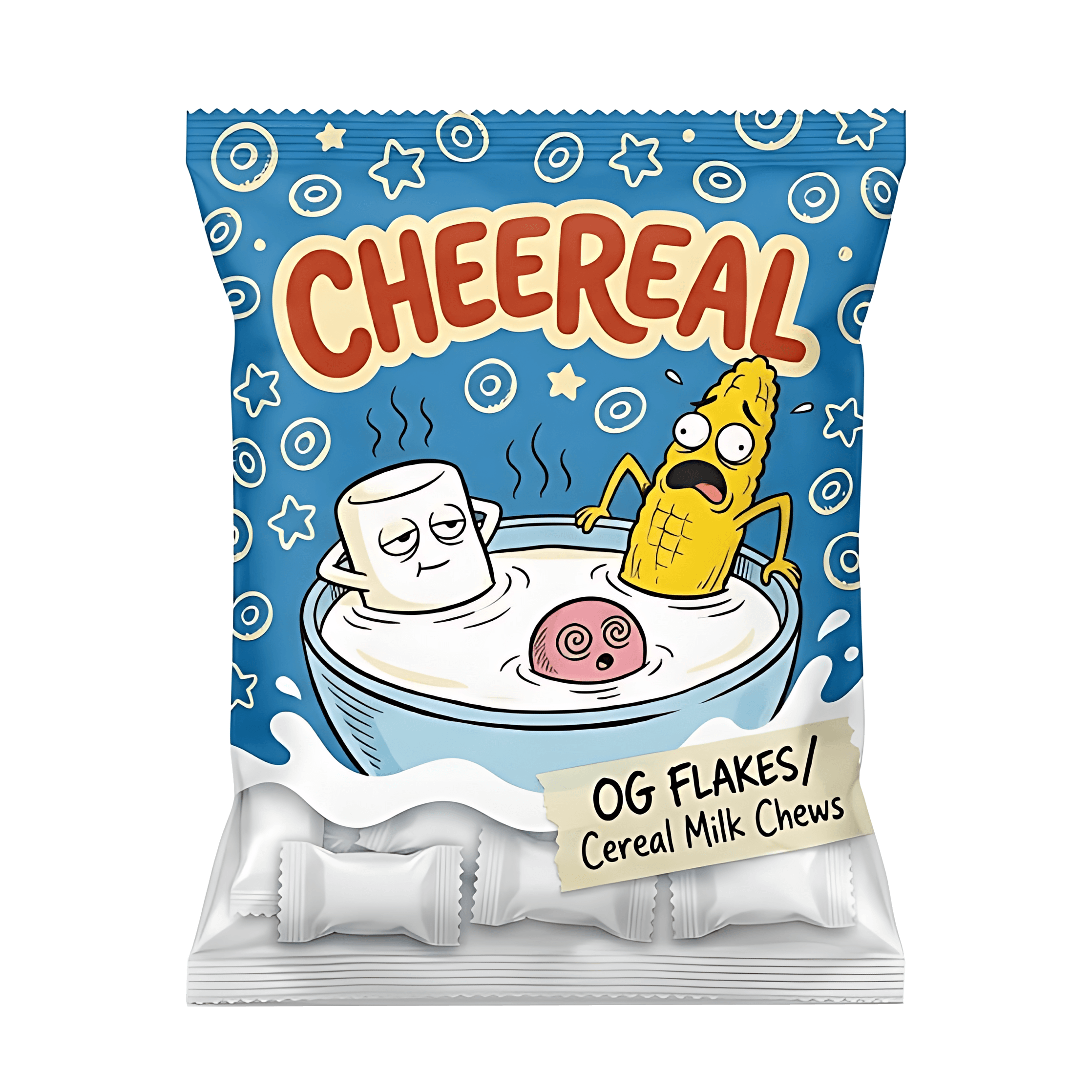 A bag of Cheereal OG Flakes cereal milk chews